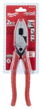 Milwaukee 48-22-6100 Lineman's Plier with Crimper, 9 in OAL, 1.77 in Cutting Capacity, Red Handle, Comfort-Grip Handle