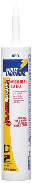 WHITE LIGHTNING FLAME BUSTER W44017010 Adhesive Caulk, Red, 40 to 120 deg F, 10 oz Cartridge