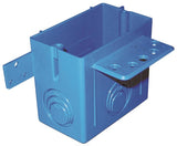Carlon A122 Outlet Box, 1 -Gang, 4 -Knockout, PVC, Blue, Bracket Mounting