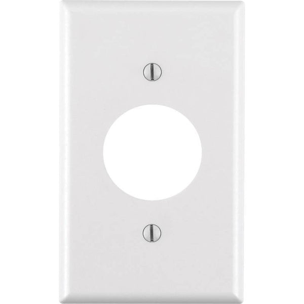 Leviton 88004 Single Receptacle Wallplate, 4-1/2 in L, 2-3/4 in W, 1 -Gang, Thermoset Plastic, White, Smooth