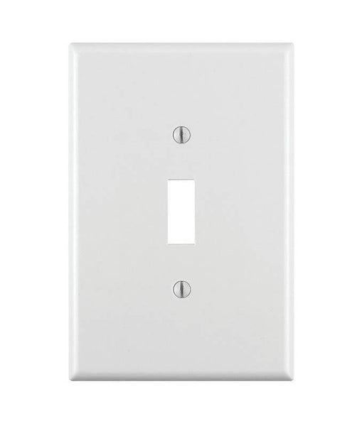 Leviton 88101 Wallplate, 3-1/2 in L, 5-1/4 in W, 1 -Gang, Thermoset Plastic, White, Smooth