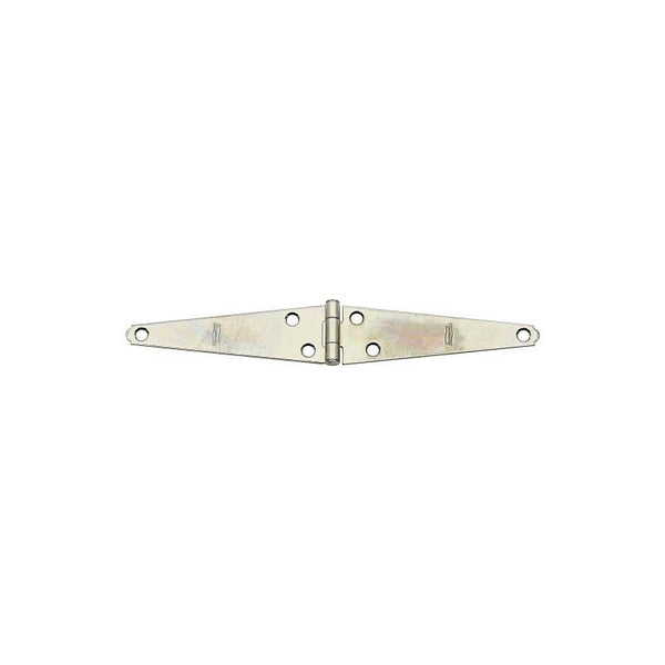 National Hardware N127-605 Strap Hinge, 1-1/2 in W Frame Leaf, 0.072 in Thick Leaf, Steel, Zinc, Fixed Pin