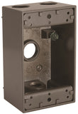 HUBBELL 5321-2 Weatherproof Box, 4 -Outlet, 1 -Gang, Aluminum, Bronze, Powder-Coated