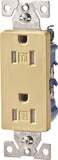 Eaton Wiring Devices TR1107V-BOX Duplex Receptacle, 2 -Pole, 15 A, 125 V, Push-in, Side Wiring, NEMA: 5-15R, Ivory