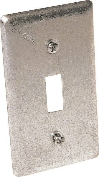 RACO 865 Box Cover, 0.49 in L, 2.313 in W, 1 -Gang, Steel, Gray, Galvanized