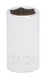 Vulcan MT6490171 Drive Socket, 10 mm Socket, 1/4 in Drive, 6-Point, Chrome Vanadium Steel, Chrome