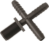 GREEN LEAF T 12 C P 1PK Hose to Pipe Cross, Nozzle, Polypropylene, For: Center of Boom Sections as a Main Feed Line