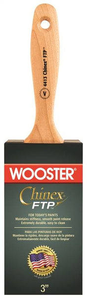 WOOSTER 4413-3 Paint Brush, 3 in W, 3-3/16 in L Bristle, Synthetic Fabric Bristle, Varnish Handle
