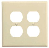 Eaton Wiring Devices PJ82LA Receptacle Wallplate, 4.88 in L, 3.13 in W, Mid, 2 -Gang, Polycarbonate, Light Almond