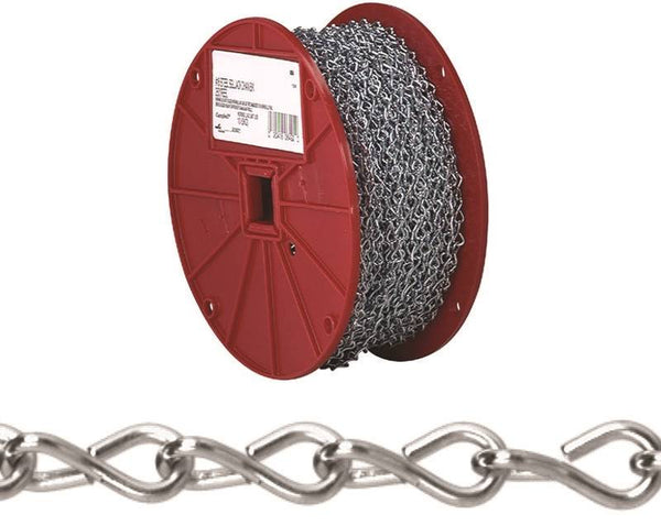 Campbell AW080-1227N Jack Chain, #12, 200 ft L, Steel, Zinc, 29 lb Working Load