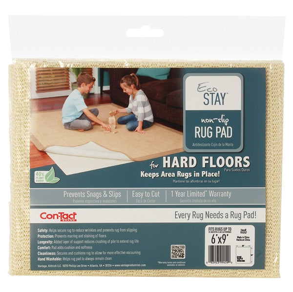 Con-Tact V14767 Rug Pad, 9 ft L, 6 ft W, Non-Slip Surface, Polyester