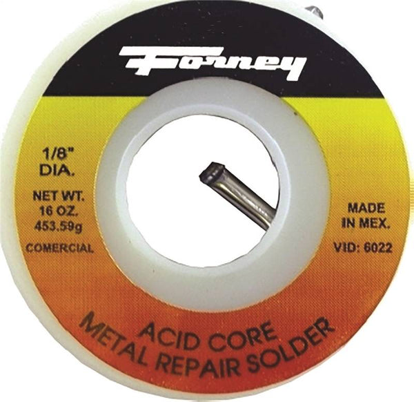 Forney 38102 Solder, 8 oz, Solid, Silver/White, 491 deg F Melting Point