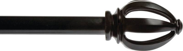 Kenney KN80209 Curtain Rod, 3/4 in Dia, 36 to 66 in L, Metal, Black