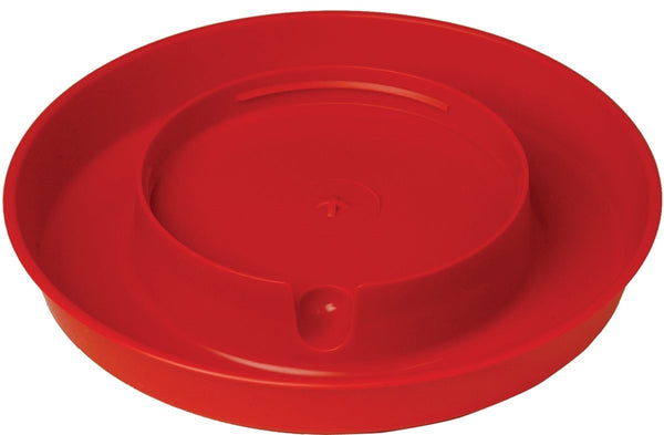 Little Giant 750 Poultry Waterer Base, 9 in Dia, 1-1/2 in H, 1 gal Capacity, Polystyrene, Red