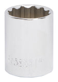 Vulcan MT6518369 Drive Socket, 1 in Socket, 1/2 in Drive, 12-Point, Chrome Vanadium Steel, Chrome