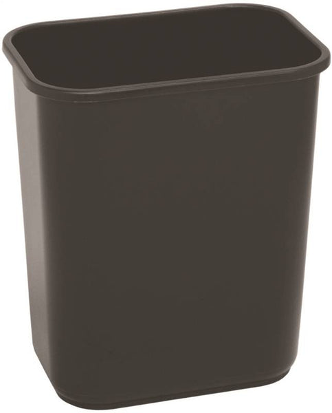 CONTINENTAL COMMERCIAL 2818BK Waste Basket, 28.125 qt Capacity, Plastic, Black, 15 in H