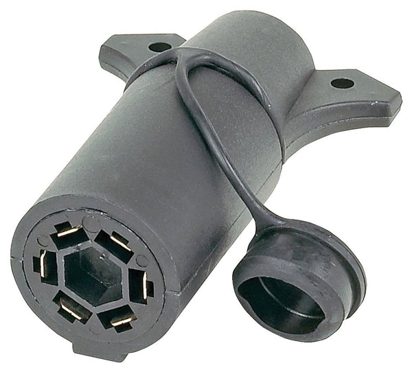 HOPKINS 47545 Trailer Adapter, 6-Pole, Plastic Housing Material, Black