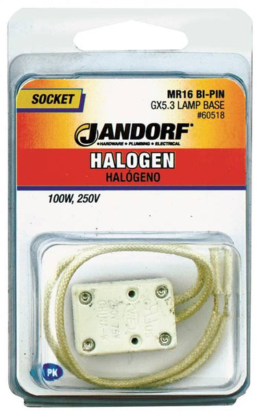 Jandorf 60518 Lamp Socket, 250 V, 100 W, Porcelain Housing Material