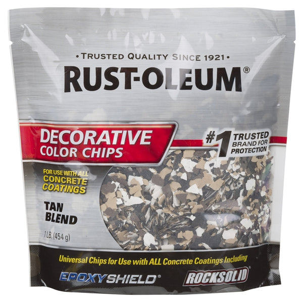 RUST-OLEUM EPOXYSHIELD 312447 Color Chips, Particulate Solid, Tan Blend, 1 lb Bag