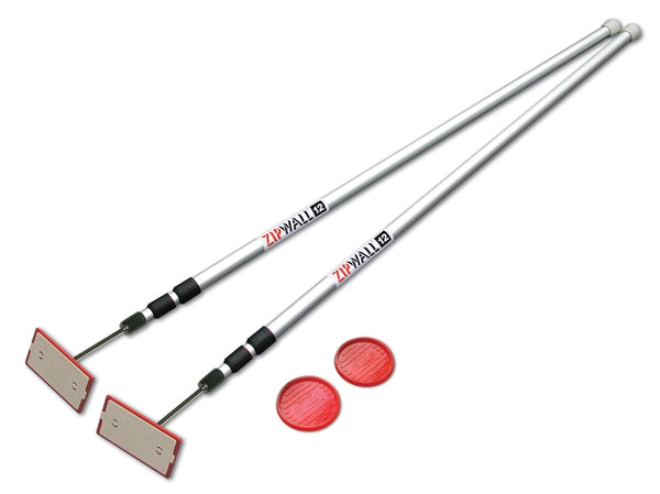 ZIPWALL SLP2 Dust Barrier Pole, Spring-Loaded, 12 ft L, Aluminum
