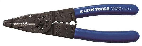 Klein-Kurve 1010 Long Nose Plier, 10 to 22 AWG Wire, 10 to 20 AWG Solid, 12 to 22 AWG Stranded Stripping, 8-1/4 in OAL