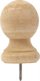 Waddell 110 Post Top, 3-1/4 in Dia, 4-1/4 in H, Large Ball, Pine