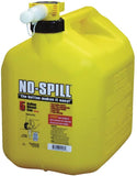 No-Spill 1457 Diesel Gas Can, 5 gal, Plastic, Yellow
