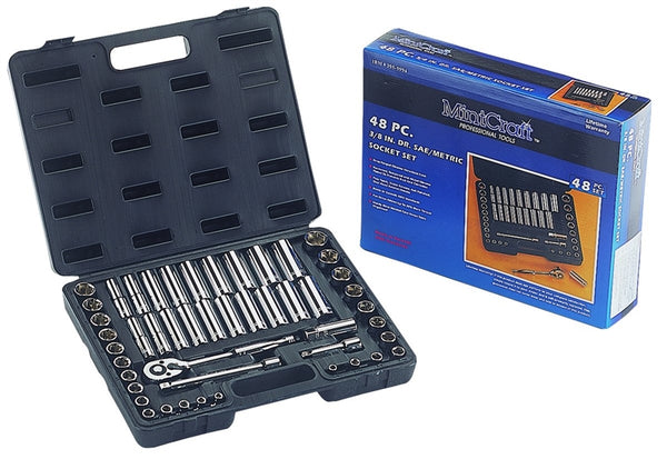 Vulcan TS-473-3/8SA/ME Socket Set, Chrome Vanadium Steel, Chrome