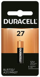 DURACELL MN27BPK Battery, 12 V Battery, 20 mAh, MN27 Battery, Alkaline