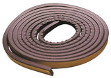 M-D 02550 Weatherstrip Tape, 3/8 in W, 17 ft L, EPDM Rubber, Brown