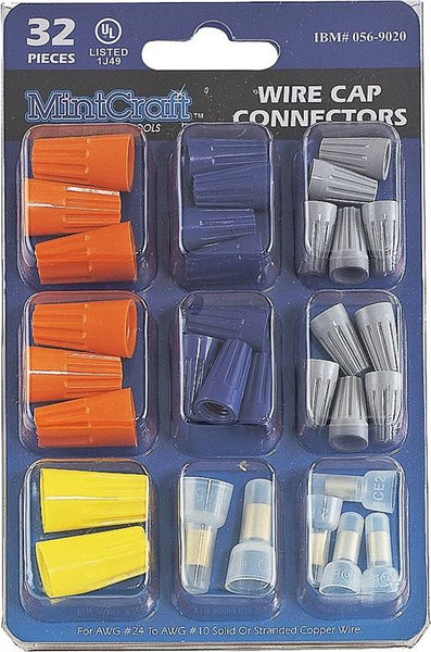 ProSource CP-323L Wire Cap Connectors Set, Plastic, For: 24 to 10 AWG Solid/Standard Copper Wire, 32 -Piece