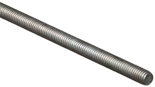 Stanley Hardware N179-507 Threaded Rod, 5/16-18 Thread, 36 in L, A Grade, Steel, Zinc, UNC Thread