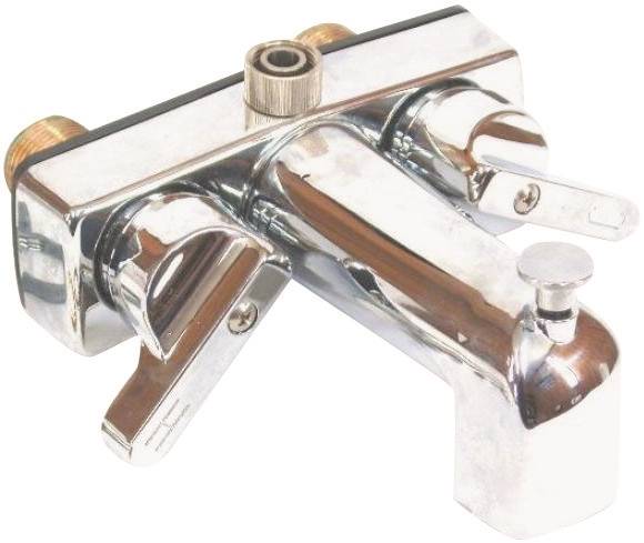 US Hardware P-670B Tub and Shower Diverter, 2 -Faucet Handle, Center Mounting, Brass, Chrome