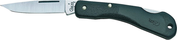 CASE 00254 Pocket Knife, Stainless Steel Blade, 1-Blade, Black Handle