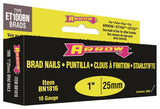 Arrow BN1816BCS Brad Nail, 1 in L, Steel, Plain, Smooth Shank