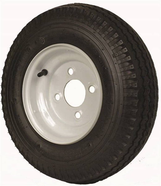 MARTIN Wheel DM408B-4I Trailer Tire, 590 lb Withstand, 4-1/2 in Dia Bolt Circle, Rubber