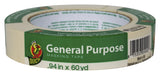 Duck 394693 Masking Tape, 60 yd L, 0.94 in W, Beige