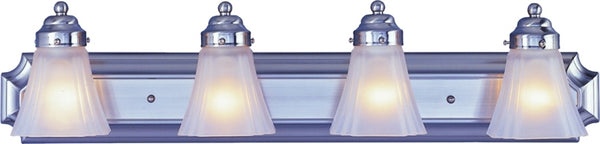 Boston Harbor RF-V-042-BN Vanity Light Fixture, 60 W, 4-Lamp, A19 or CFL Lamp, Steel Fixture, Brushed Nickel Fixture