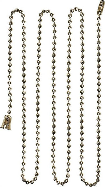 Eaton Wiring Devices BP331BB Ball Chain with End Bell and Connector, #6 Chain, 3 ft L Chain, Brass