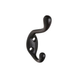 National Hardware V166 N330-886 Coat and Hat Hook, 75 lb, Zinc, Oil-Rubbed Bronze