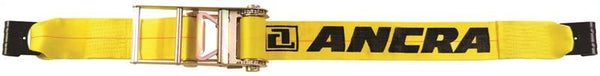 ANCRA 500 Series 49346-10 Strap, 4 in W, 27 ft L, Polyester, Yellow, 5400 lb Working Load, Hook End