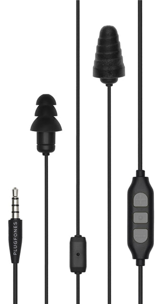 Plugfones Guardian Plus PGP-BB Earphones, 23/26 dB SPL, Black