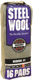 Homax 106604-06 Steel Wool, #1 Grit, Medium, Gray