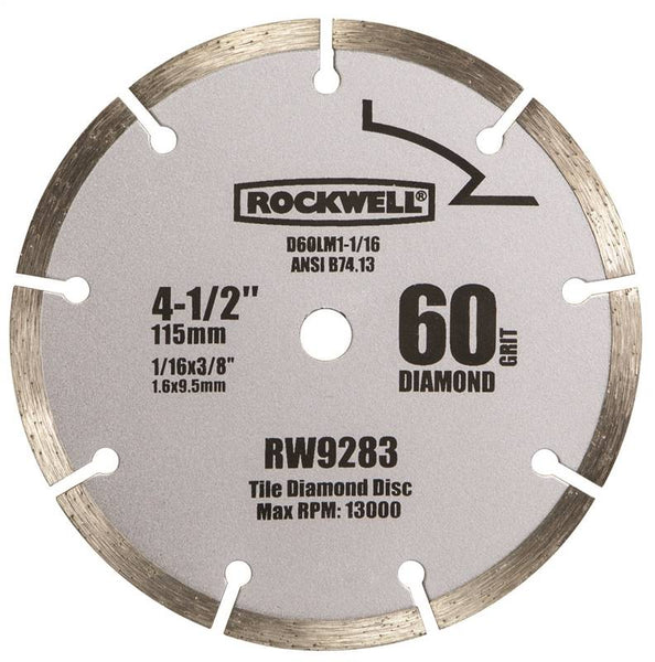 ROCKWELL RW9283 Circular Saw Blade, 4-1/2 in Dia, 3/8 in Arbor, 60-Teeth