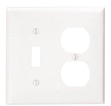 Leviton 80705-W Combination Wallplate, 2-Gang, Nylon, White