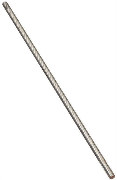 Stanley Hardware N179-325 Threaded Rod, 5/16-18 Thread, 12 in L, A Grade, Steel, Zinc, UNC Thread