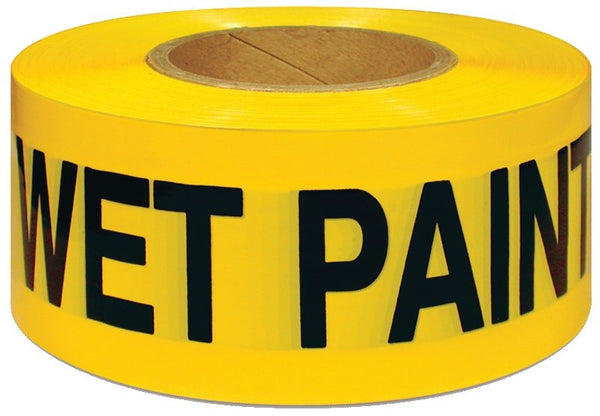 IPG 600WP300 Barricade Tape, 300 ft L, 3 in W, Black/Yellow, Vinyl