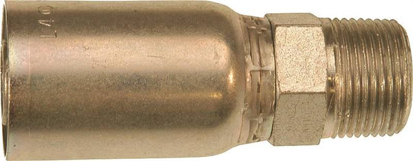 GATES MegaCrimp G25100-1616 Hose Coupling, 1-11-1/2, Crimp x NPTF, Straight Angle, Steel, Zinc