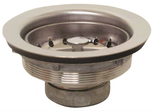 Plumb Pak PP20208 Basket Strainer, Stainless Steel, Chrome, For: 3-1/2 in Dia Opening Kitchen Sink