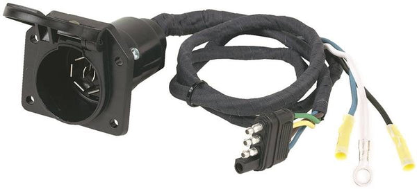 HOPKINS 47205 4-Wire Flat to 7 RV Blade Adapter, 4 -Conductor